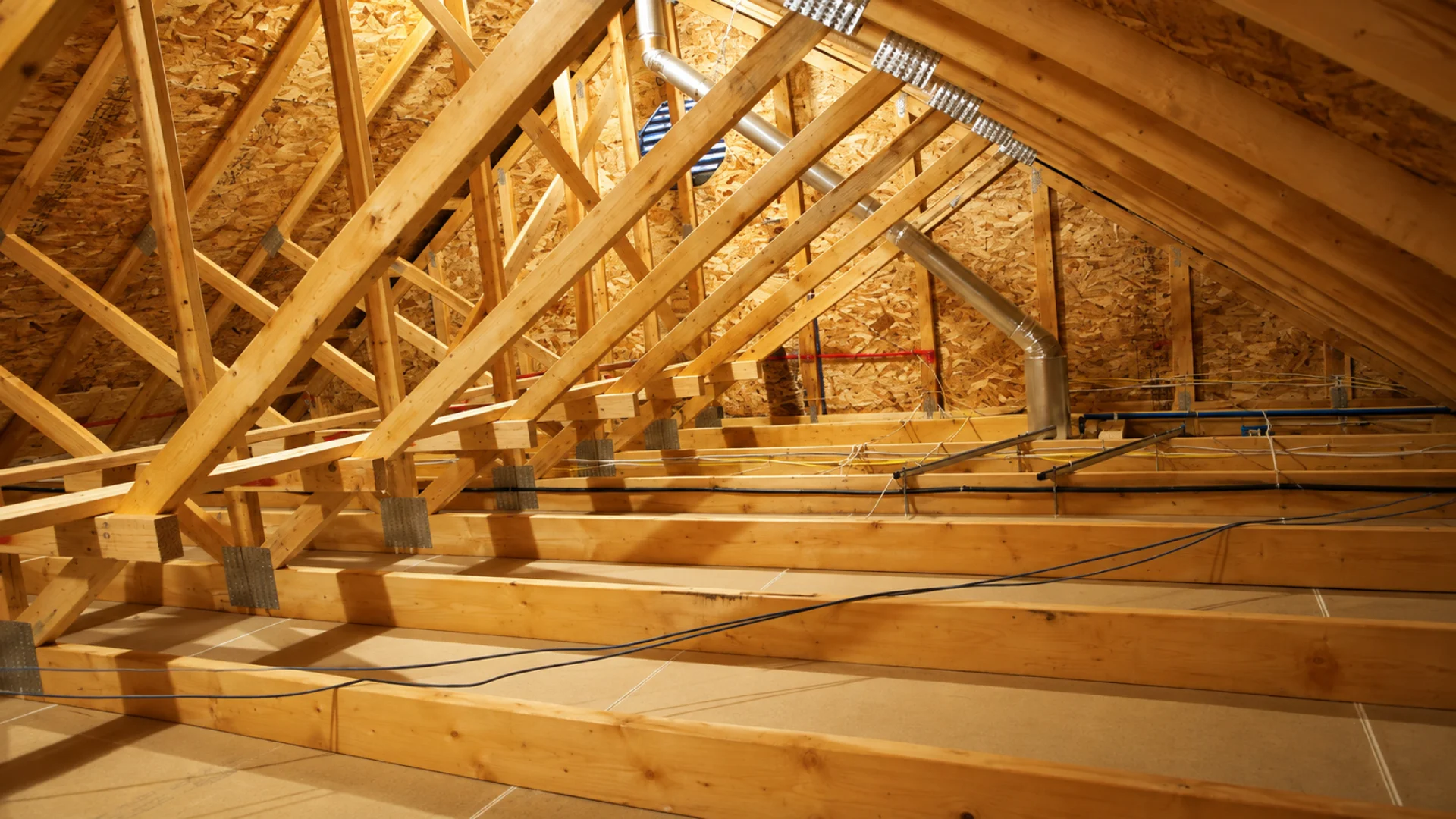 Attic after insulation installation